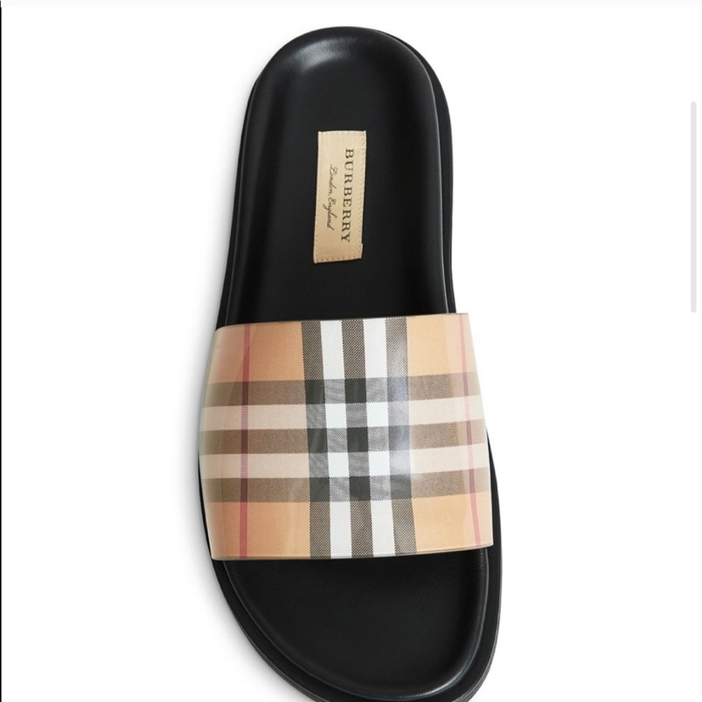 Burberry Check Slides, Worn Once, LOOKS NEW 39.5
